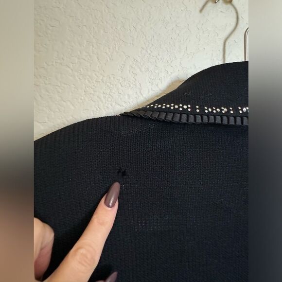 Vintage St. John Evening by Marie Grey Santana Knit Blazer Jacket Sz 12 Black - Picture 7 of 9